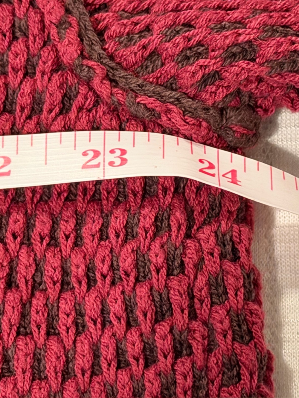 Free People Women's V-Neck Sweater in Red Berry & Brown, Size XS - Picture 13 of 13